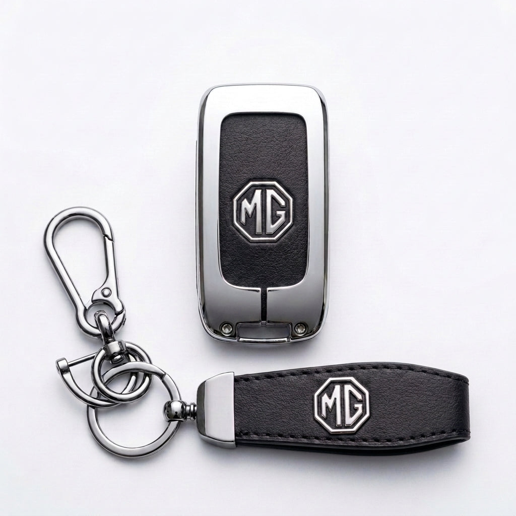 Luxury MG ZS Metal & Leather Key Cover