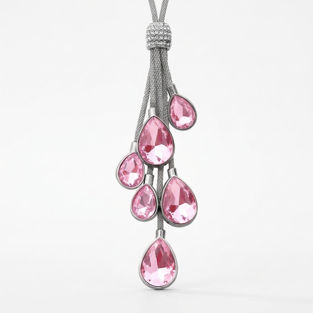 Crystal Swan Mirror Pendant - Swarovski Style
