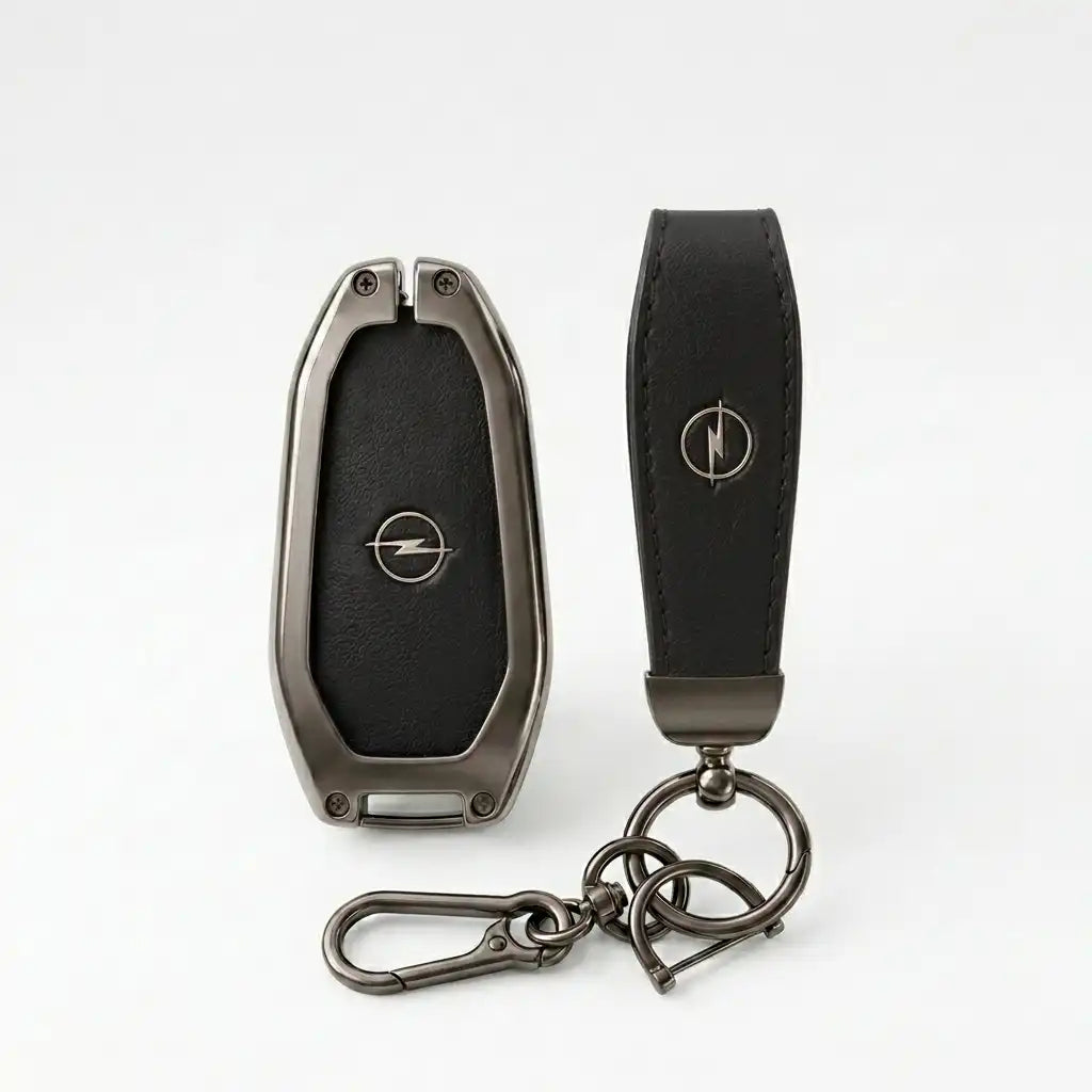 Luxury Opel Metal & Leather Key Case