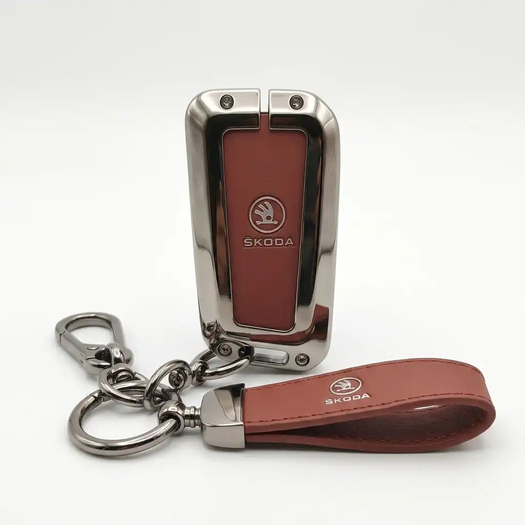 Luxury Skoda Metal Key Cover - Buttons Model