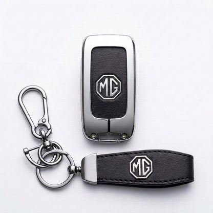 Luxury MG ZS Metal & Leather Key Cover