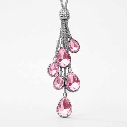Crystal Swan Mirror Pendant - Swarovski Style