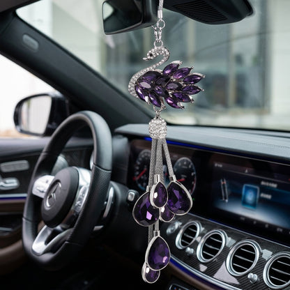 Crystal Swan Mirror Pendant - Swarovski Style