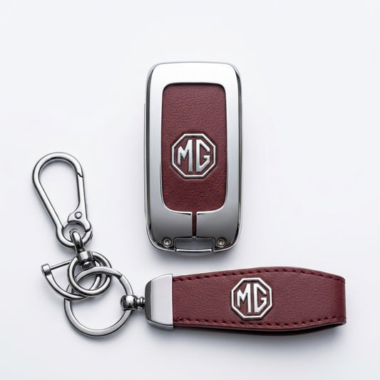 Luxury MG ZS Metal & Leather Key Cover