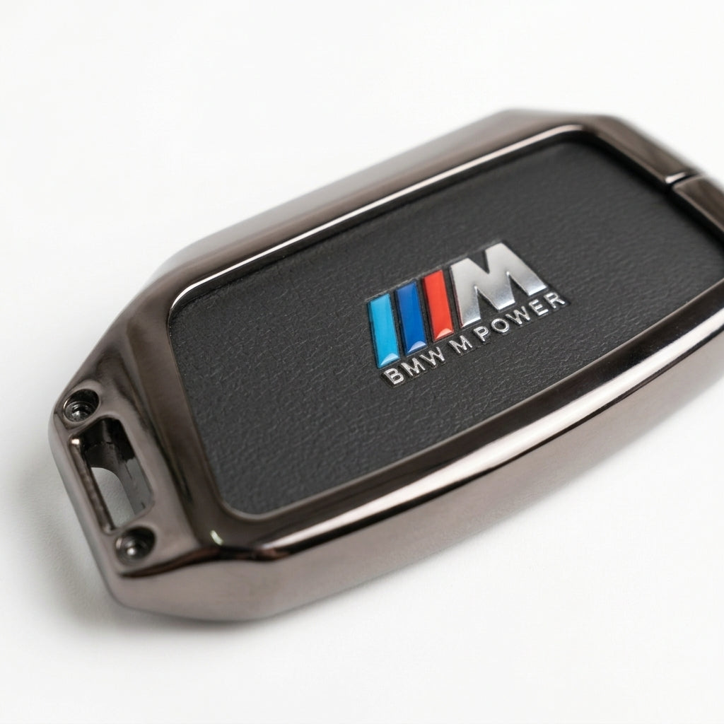 Luxury BMW Metal Key Cover + FREE Black M Emblem