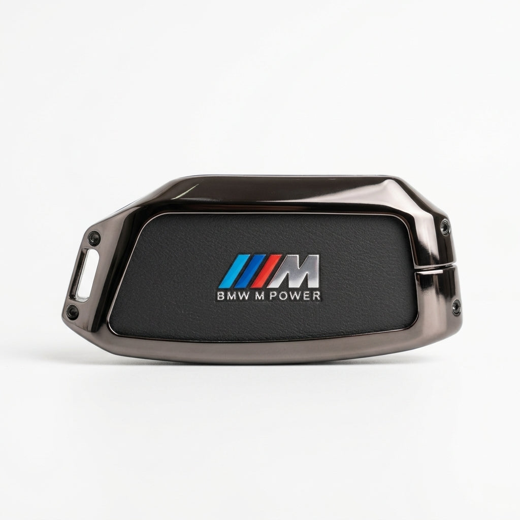 Luxury BMW Metal Key Cover + FREE Black M Emblem