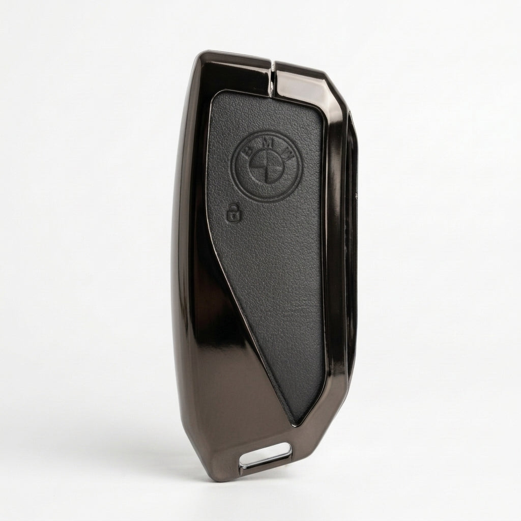 Luxury BMW Metal Key Cover + FREE Black M Emblem