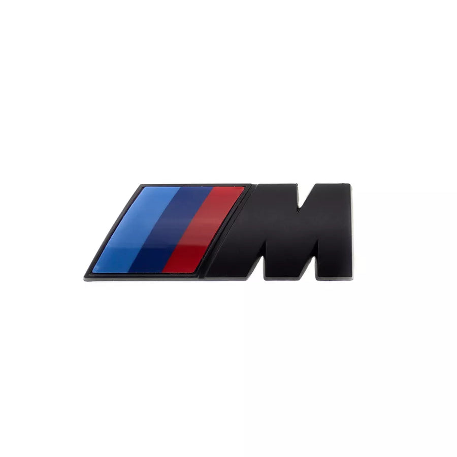 BMW M logo with blue, red, and black colors on a white background
