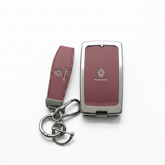 Renault car key fob and keychain on a white background