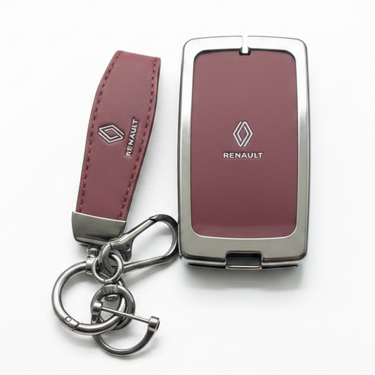 Renault key fob and keychain on a white background